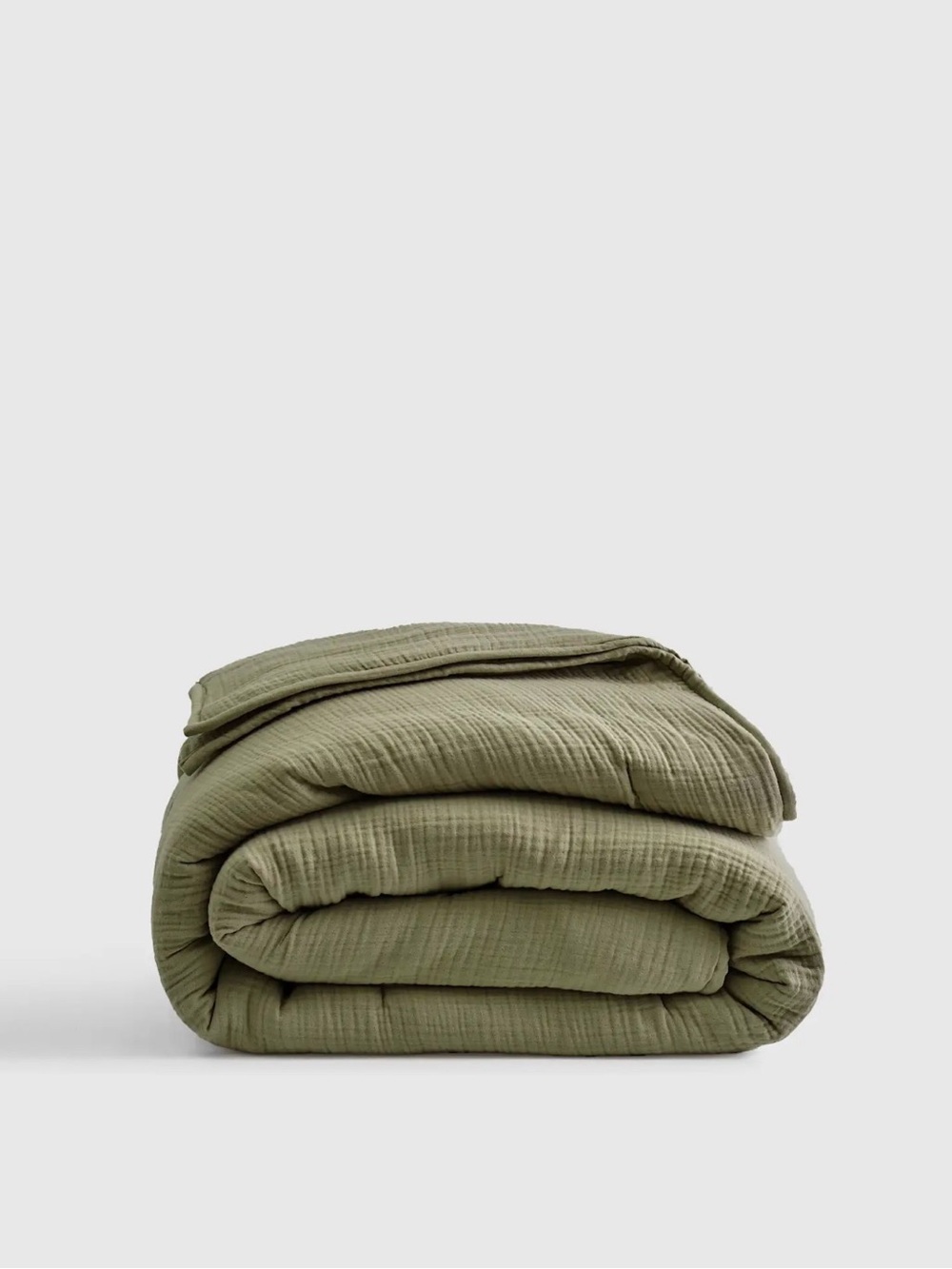 Quince Organic Cotton Gauze Dream Quilt, Full/Queen, Olive